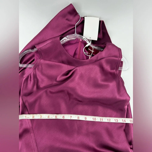 NWT $1300 Sies Marjan Vanessa Satin Crinkled Midi Dress Raspberry Purple Size 2 - Picture 12 of 16